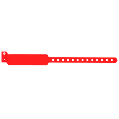 Wide face vinyl solid wristbands in neon red