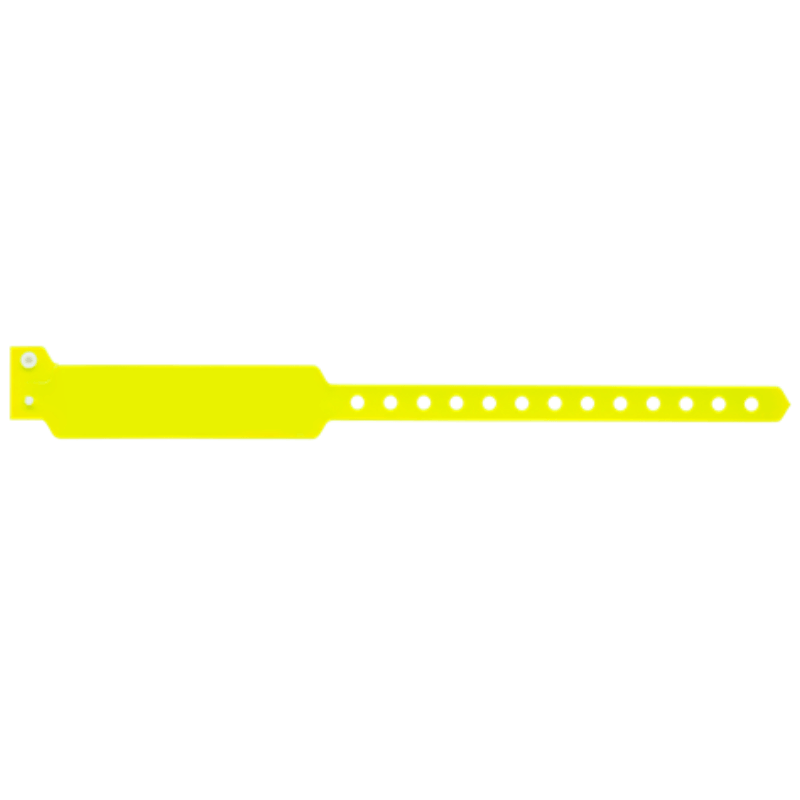 Wide face vinyl solid wristbands in neon yellow