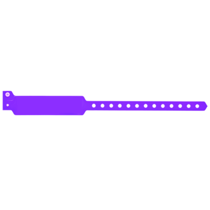 Wide face vinyl solid wristbands in purple