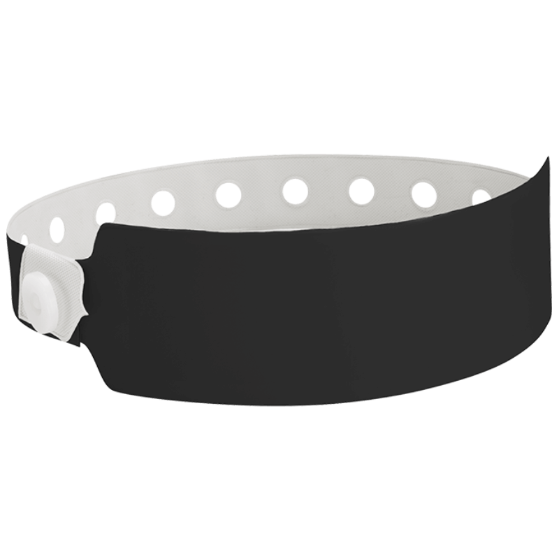 Wide face vinyl solid wristbands in black