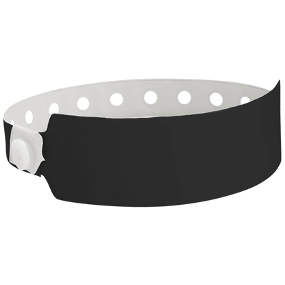 Wide face vinyl solid wristbands in black