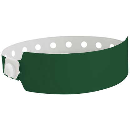 Wide face vinyl solid wristbands in forest green
