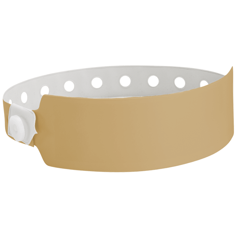 Wide face vinyl solid wristbands in gold