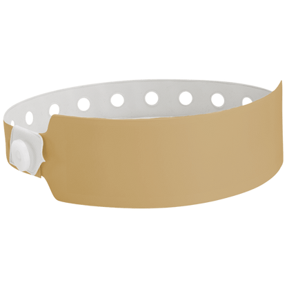 Wide face vinyl solid wristbands in gold