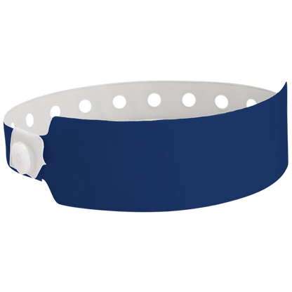 Wide face vinyl solid wristbands in navy blue