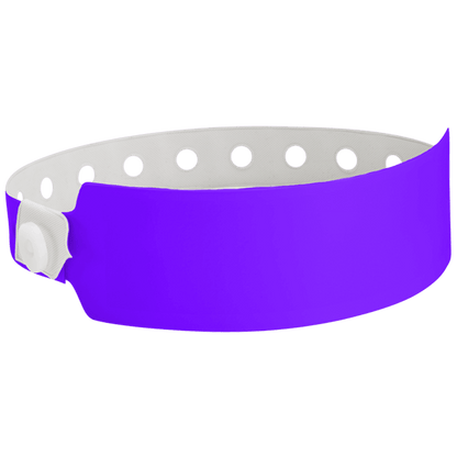 Wide face vinyl solid wristbands in purple