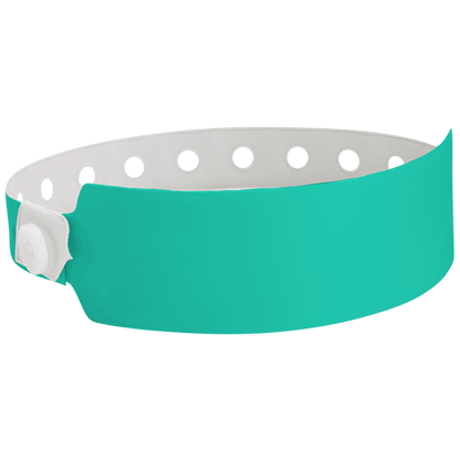 Wide face vinyl solid wristbands in teal 