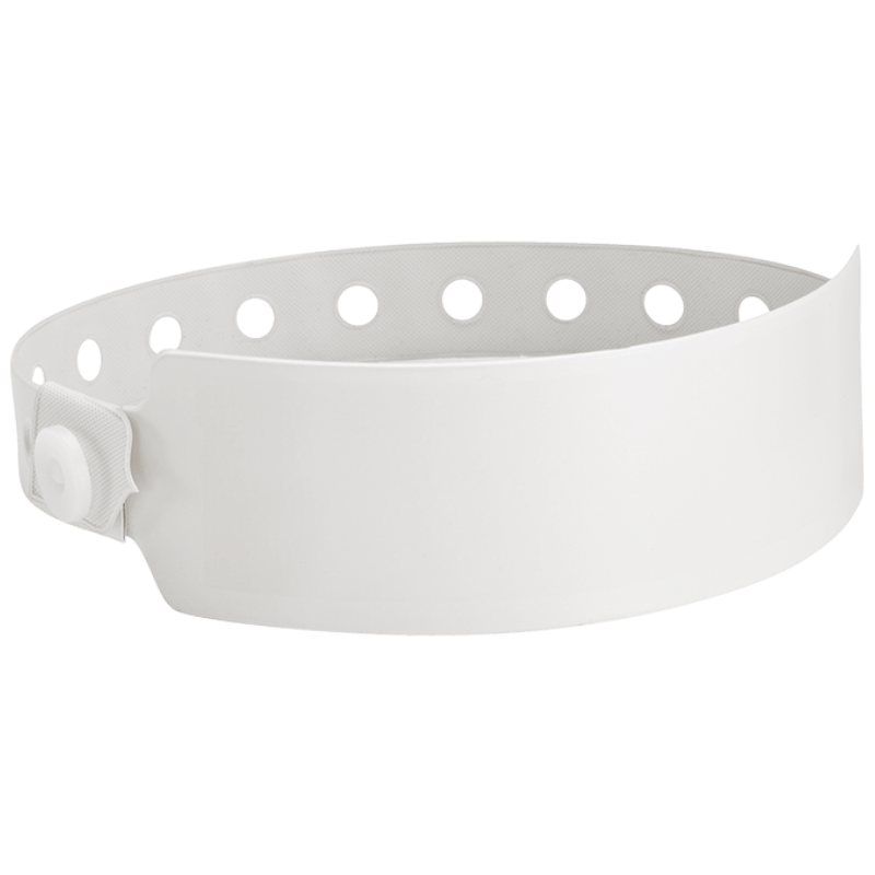 Wide face vinyl solid wristbands in white 