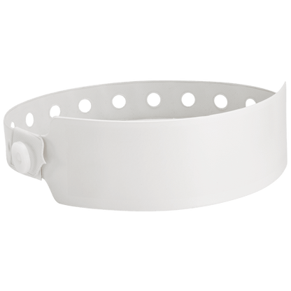 Wide face vinyl solid wristbands in white 