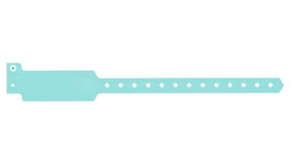 Custom Wide Face Plastic Wristbands  Aqua