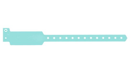 Custom Wide Face Plastic Wristbands  Aqua