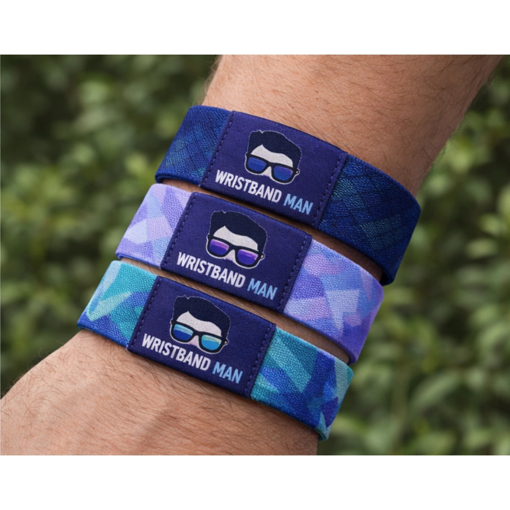 elastic fabric wristbands on a wrist