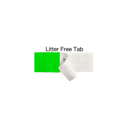 tyvek 1" Litter Free wristband showing the adhesive tab free closure in neon green