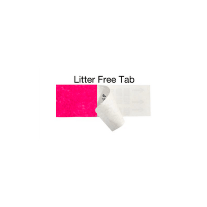 neon pink 3/4" tyvek wristbands showing tab free adhesive closure