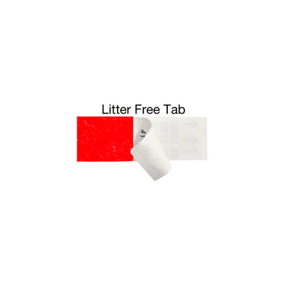 tyvek 1" Litter Free wristband showing the adhesive tab free closure in neon red