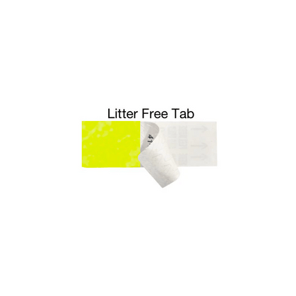showing the tab free adhesive in neon yellow
