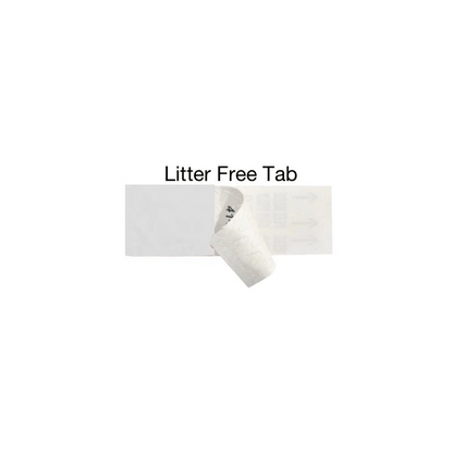 showing the tab free adhesive in white