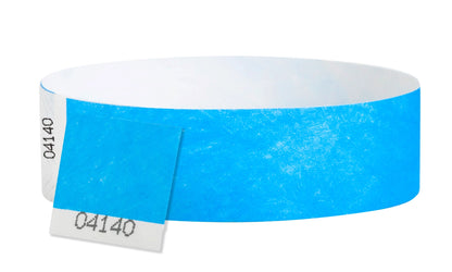 tyvek 3/4" detachable stub wristband neon blue