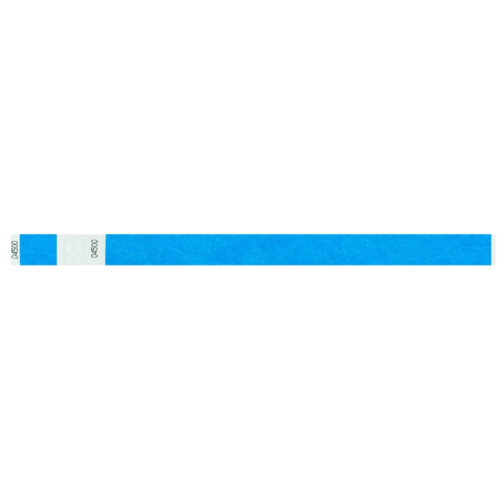 tyvek 3/4" detachable stub wristbands in neon blue - flat version 