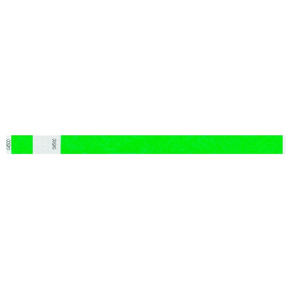 tyvek 3/4" detachable stub wristbands in neon green - flat version 