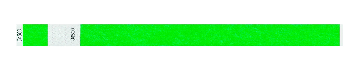 tyvek 3/4" detachable stub wristband neon green