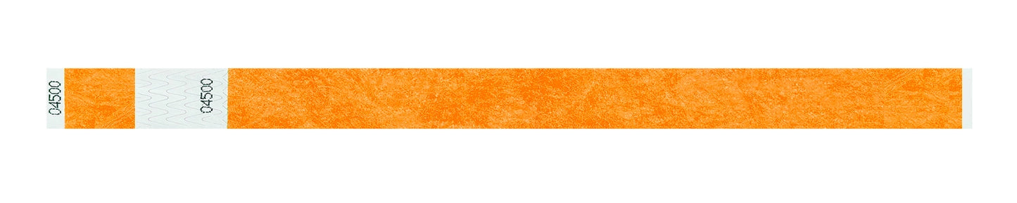 tyvek 3/4" detachable stub wristband neon orange