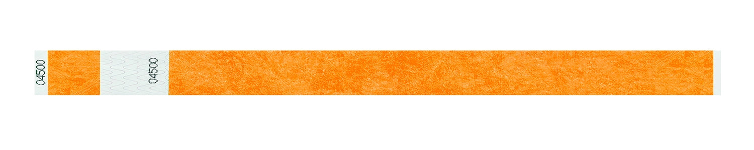 tyvek 3/4" detachable stub wristband neon orange