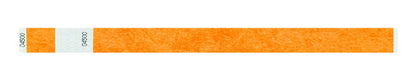 tyvek 3/4" detachable stub wristband neon orange