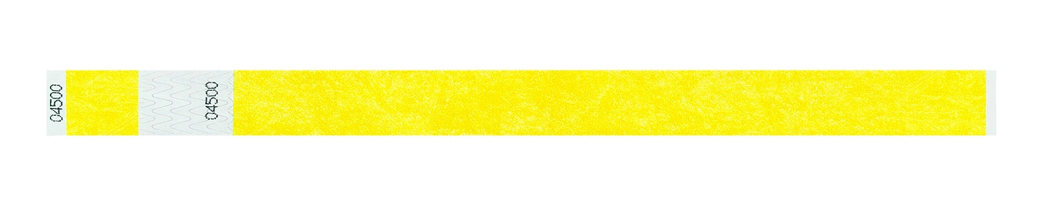 tyvek 3/4" detachable stub wristband neon yellow