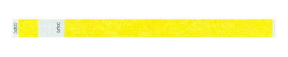 tyvek 3/4" detachable stub wristband neon yellow