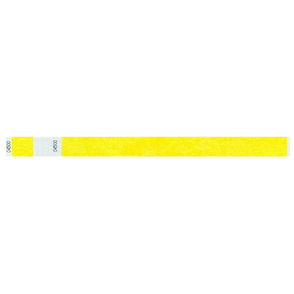 tyvek 3/4" detachable stub wristbands in neon yellow - flat version 