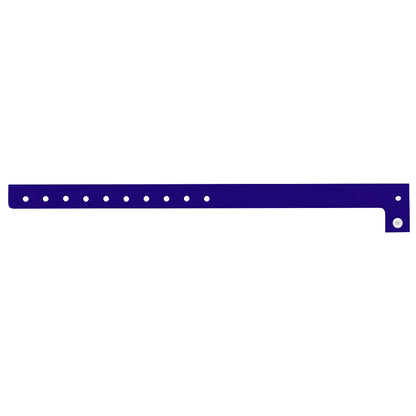 Plastic regular wristband in navy blue - flat version shown 