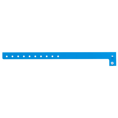 Plastic regular wristband in neon blue - flat version shown 
