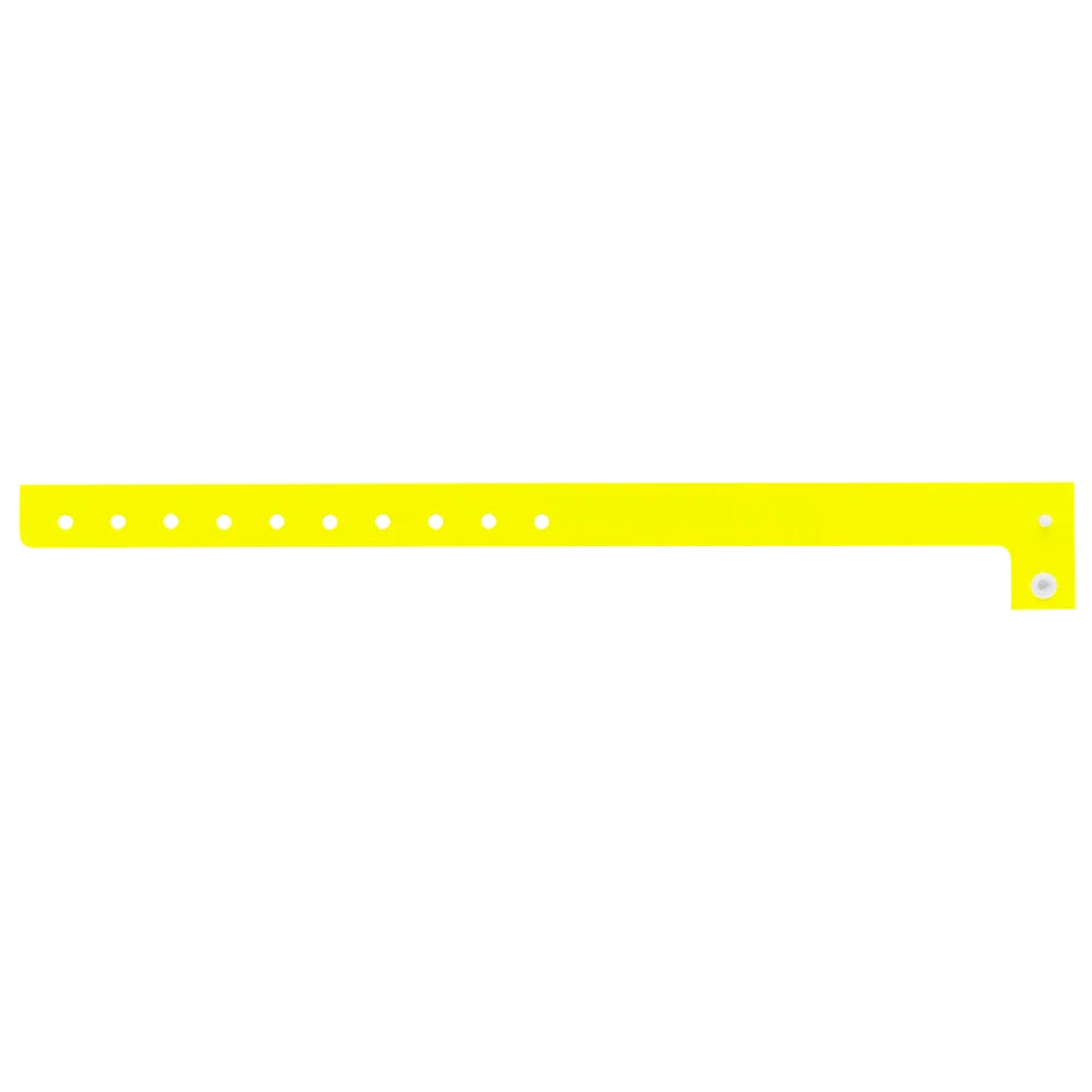 Plastic regular wristband in neon yellow - flat version shown 