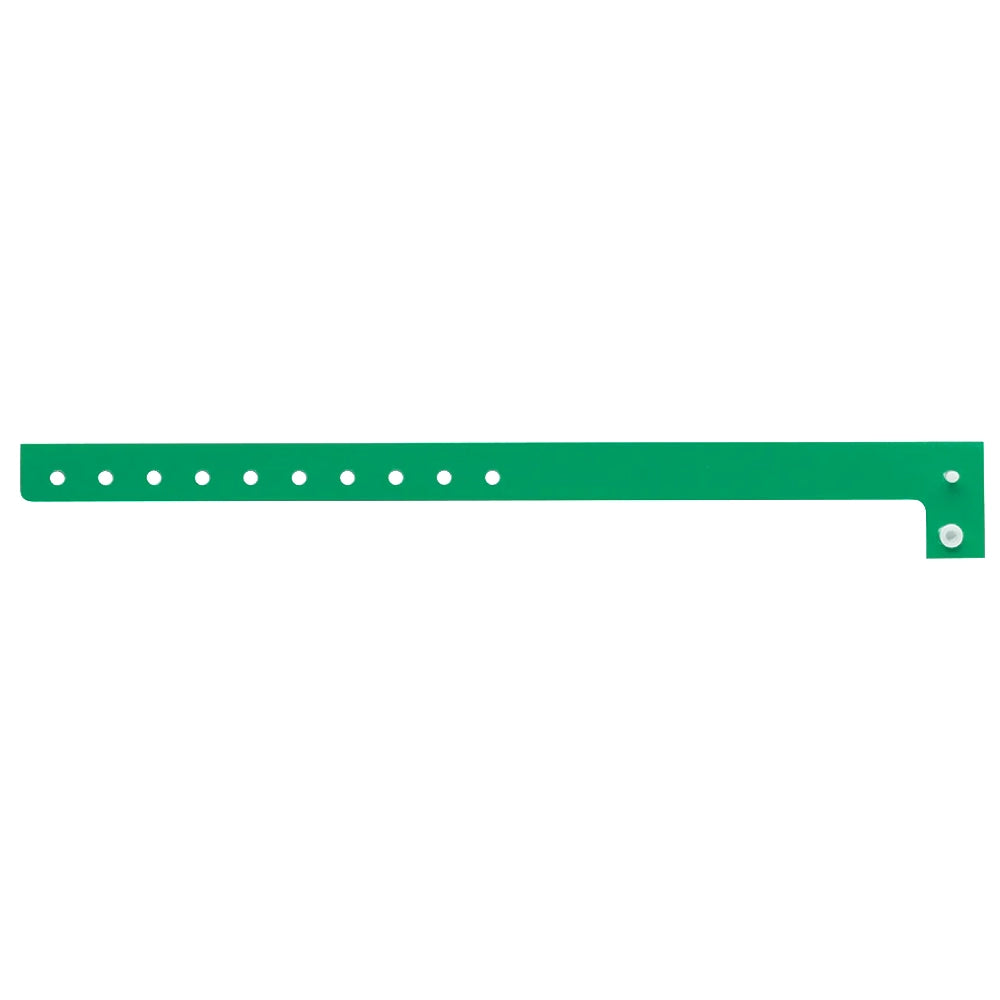 Plastic regular wristband in pantone green - flat version shown 