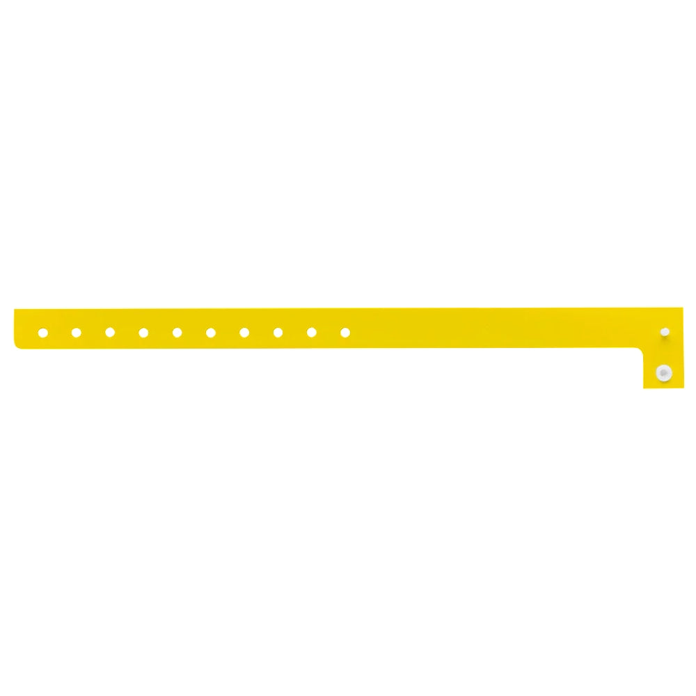 Plastic regular wristband in pantone yellow - flat version shown 