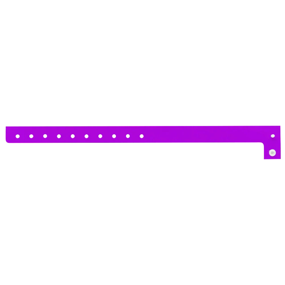 Plastic regular wristband in purple - flat version shown 