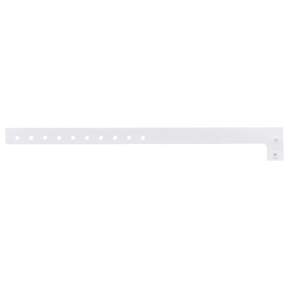 Plastic regular wristband in white - flat version shown 