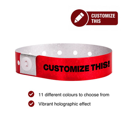 cover for plastic holographic wristband custom 