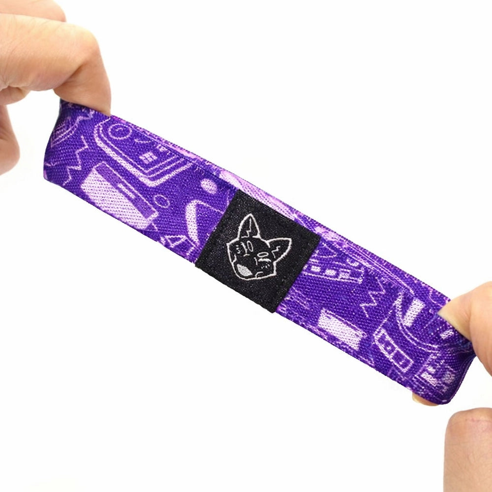 elastic cloth wristband showing stretch
