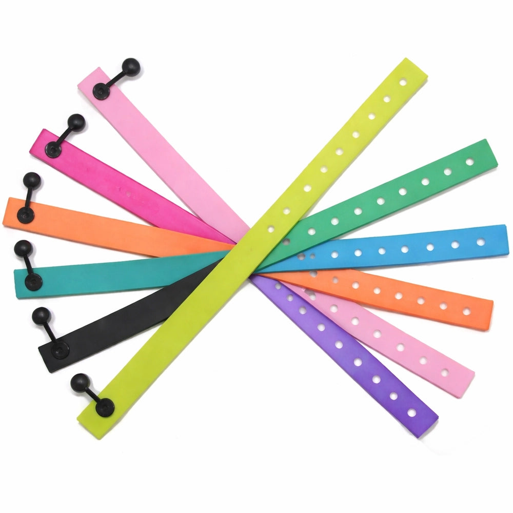 different colours of regular snap bands
