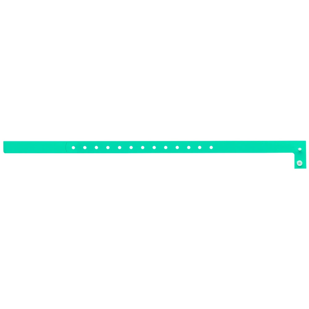 Plastic slim wristband in aqua - flat version shown 