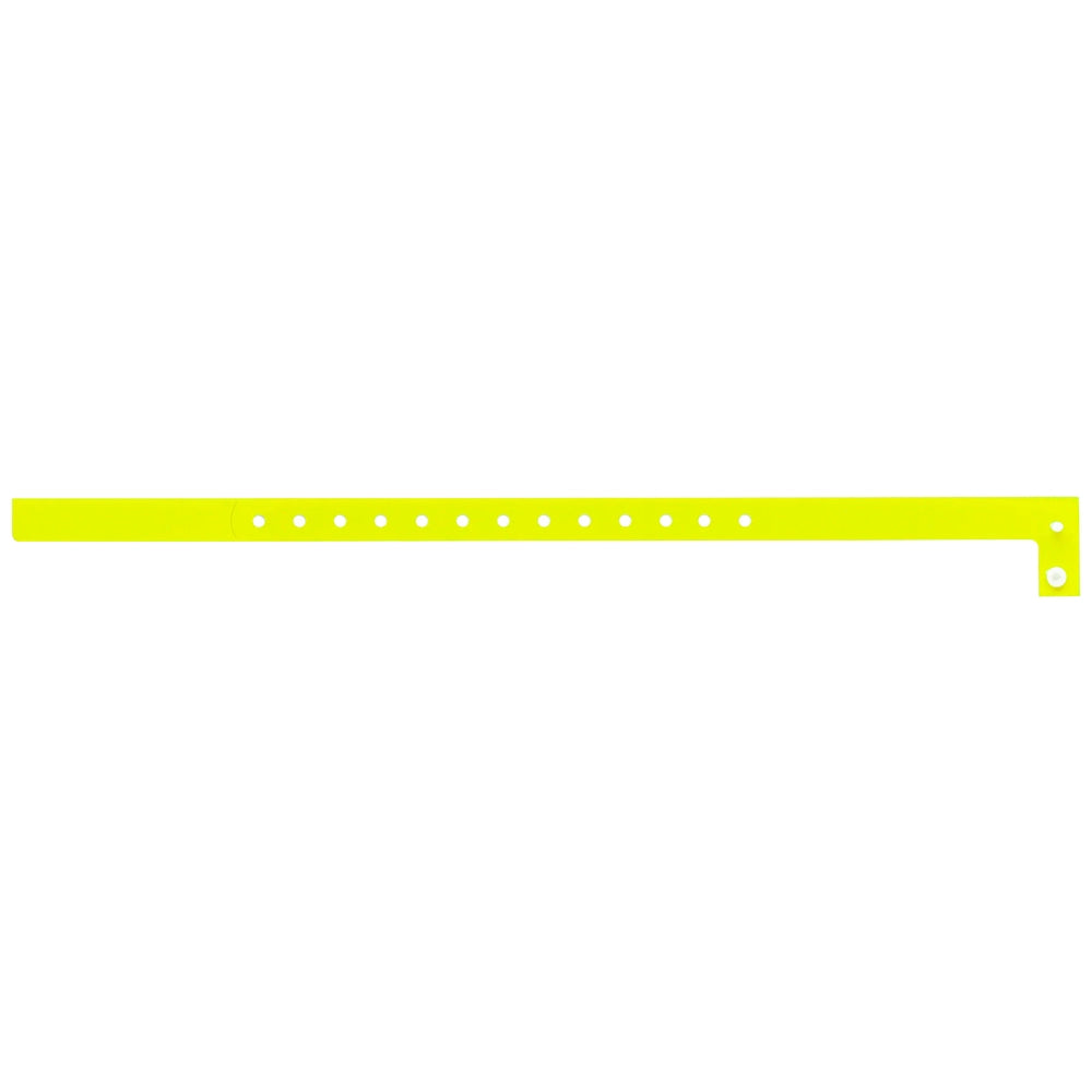 Plastic slim wristband in neon yellow - flat version shown 