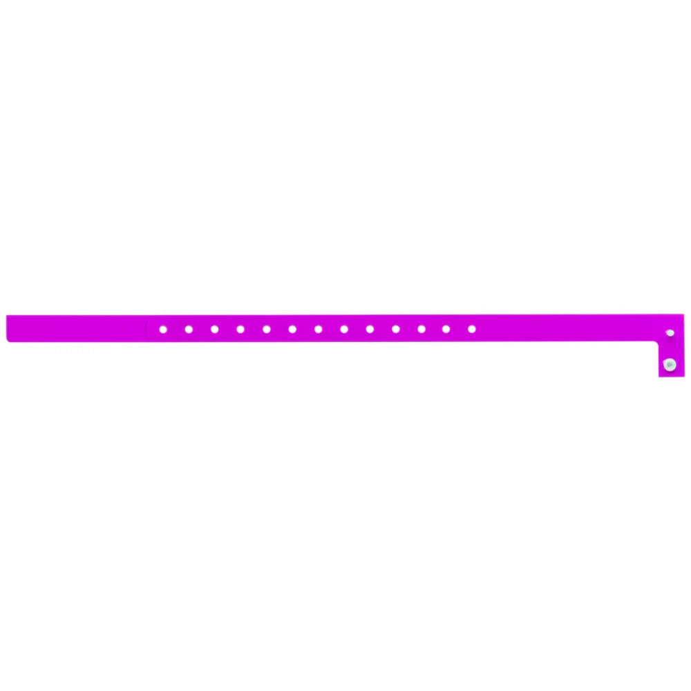 Plastic slim wristband in pantone purple - flat version shown 