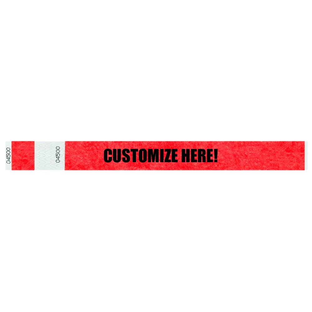 Custom - Detachable Stub - 1" Tyvek® Wristbands