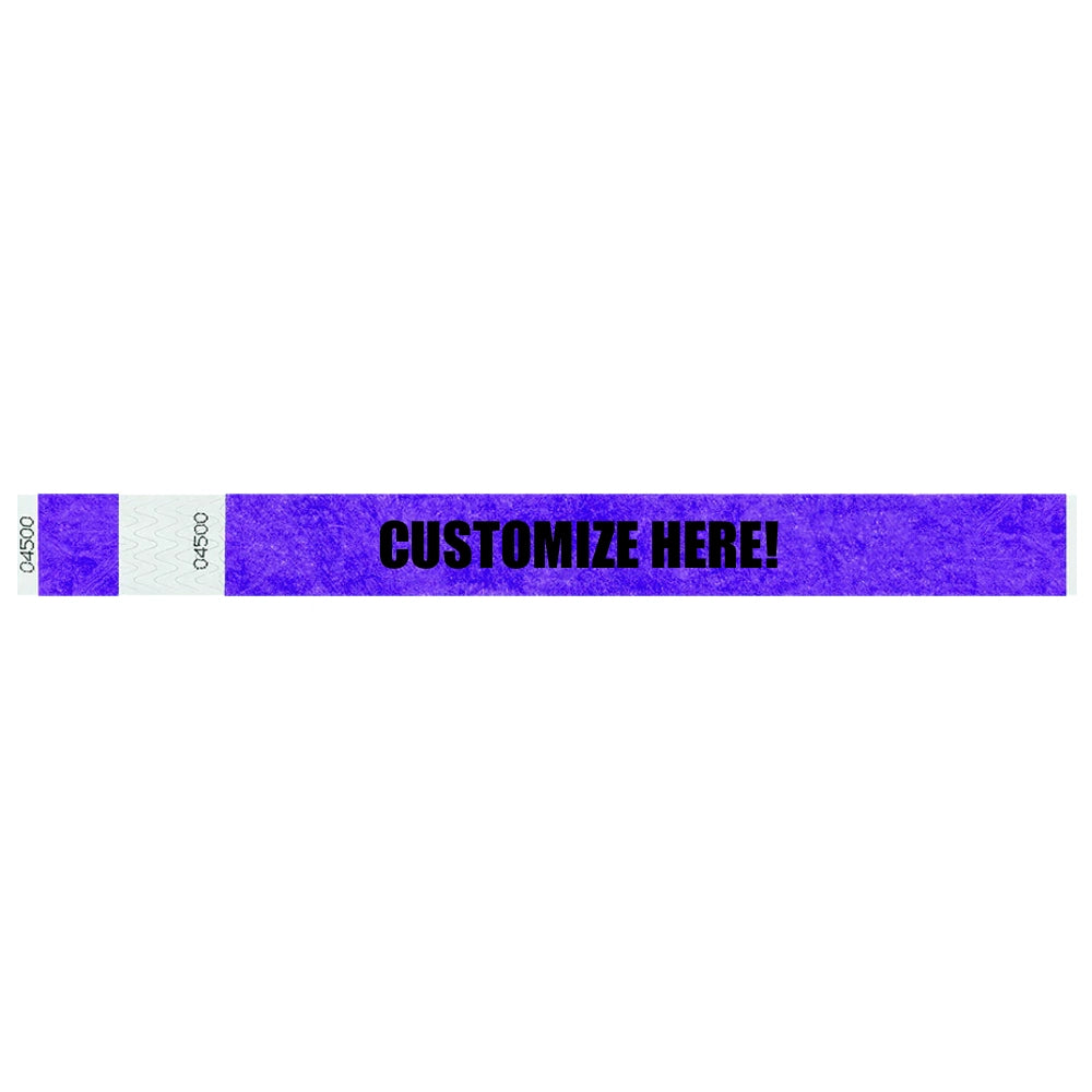Custom - Detachable Stub - 1" Tyvek® Wristbands