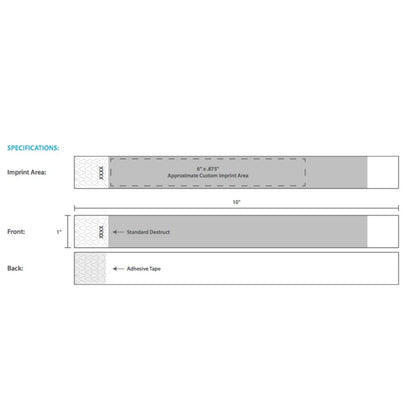 Artwork template for tyvek 1" solid custom wristband 