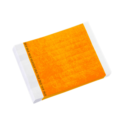 tyvek 3/4" solid wristband duplicate numbers in neon orange