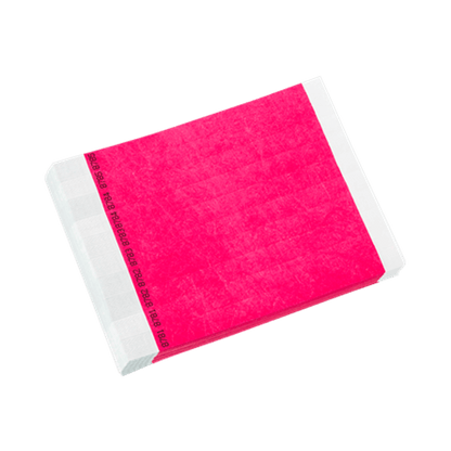 tyvek 3/4" solid wristband duplicate numbers in neon pink
