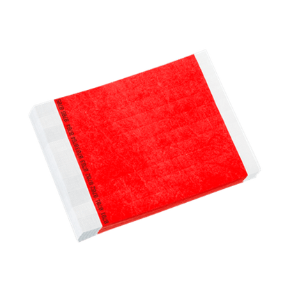 tyvek 3/4" solid wristband duplicate numbers in neon red